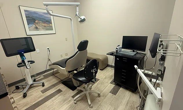 Patient exam room in Hugo office
